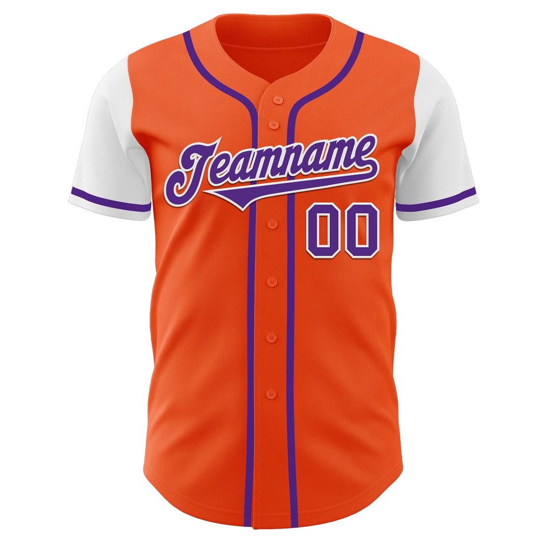 Custom Orange Purple-White Authentic Two Tone Baseball Jersey