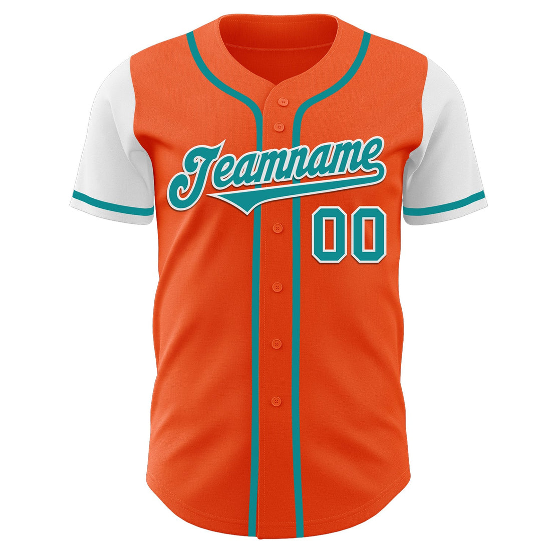 Custom Orange Teal-White Authentic Two Tone Baseball Jersey