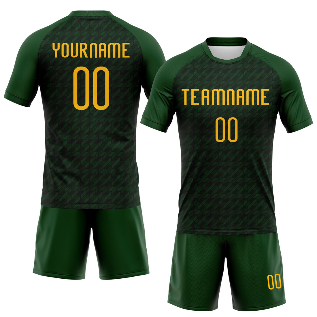 Custom Green Gold Geometric Shape Sublimation Volleyball Uniform Jersey