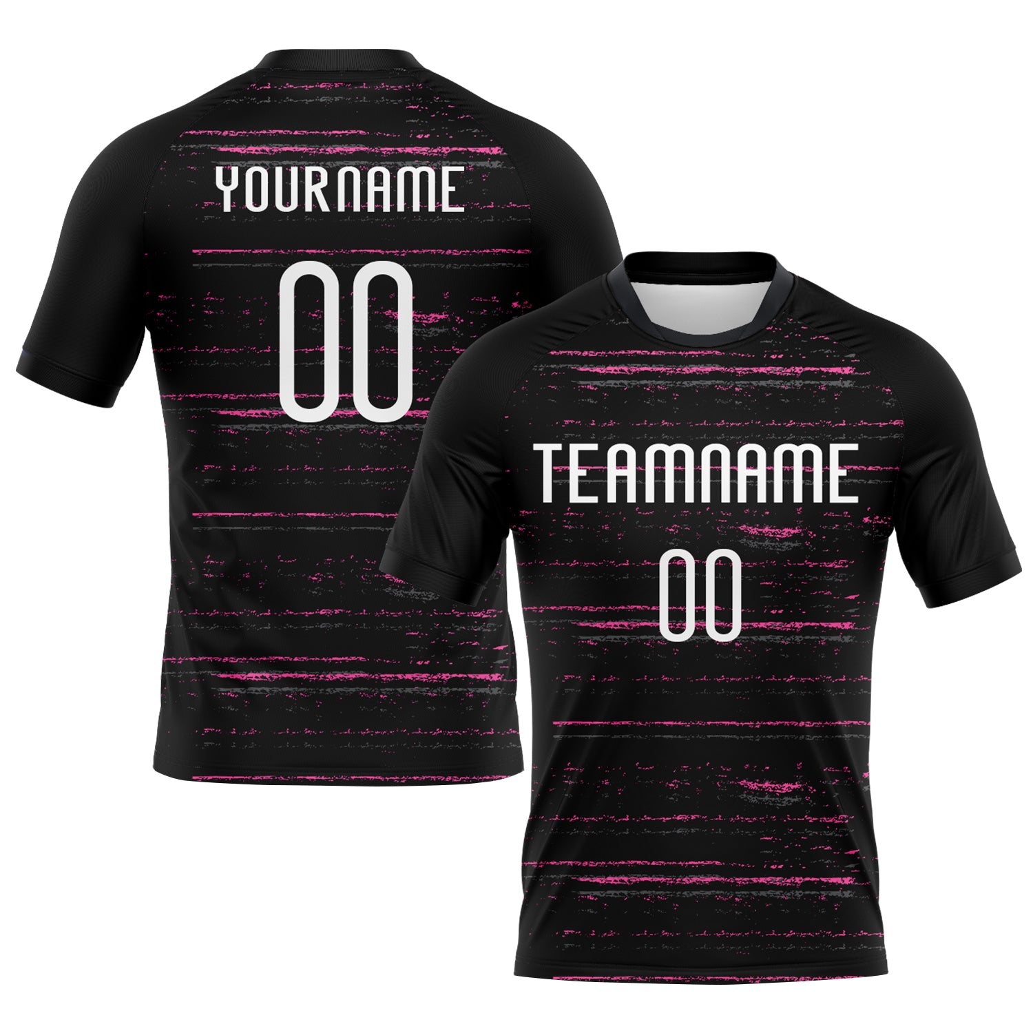 Custom Black White-Pink Bright Lines Sublimation Volleyball Uniform Jersey