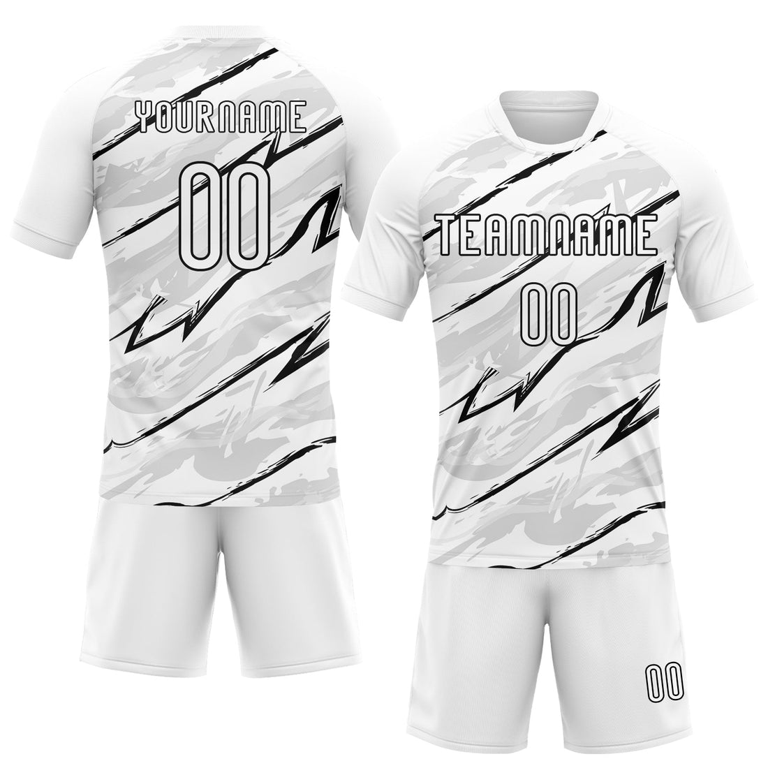 Custom White Black Abstract Brush Sublimation Volleyball Uniform Jersey