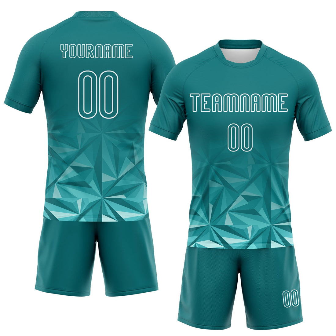 Custom Midnight Green White Geometric Shape Sublimation Volleyball Uniform Jersey