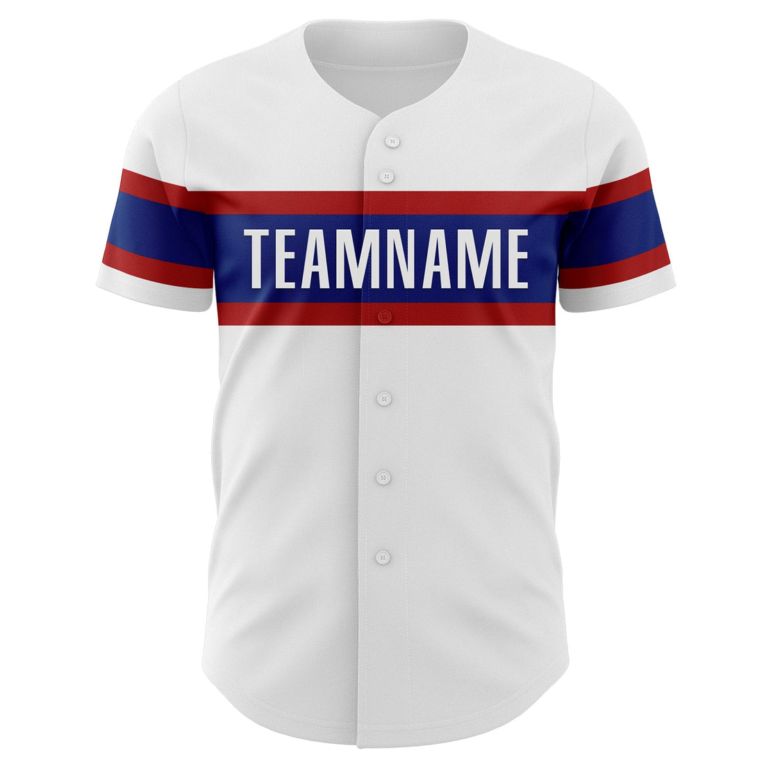 Custom White Royal-Red Authentic Baseball Jersey