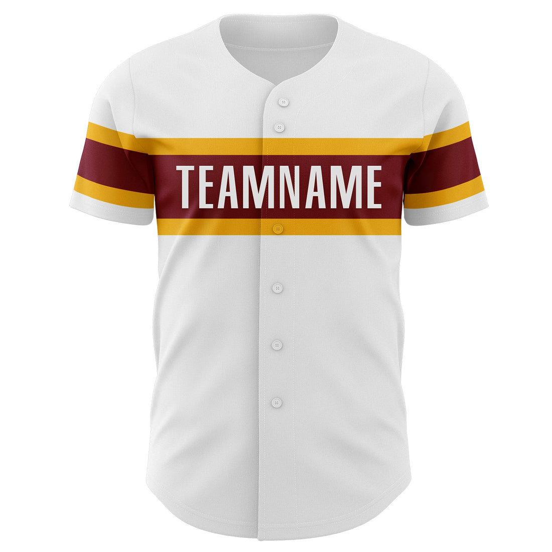 Custom White Maroon-Gold Authentic Baseball Jersey