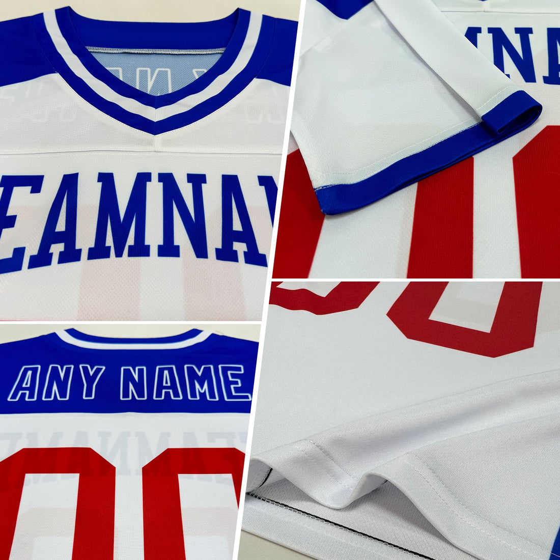 Custom White Gold-Royal Mesh Authentic Football Jersey