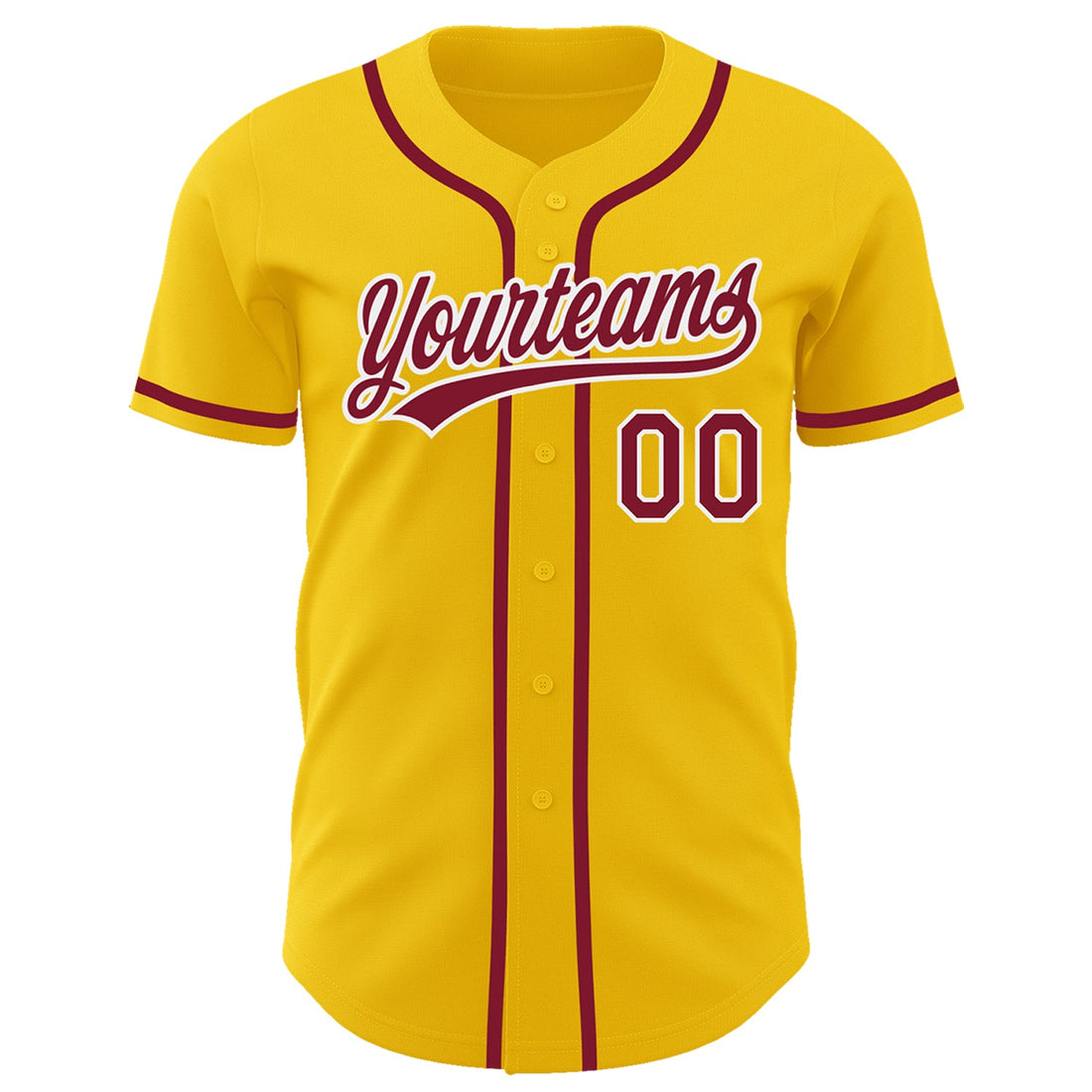 Custom Yellow Crimson-White Authentic Baseball Jersey