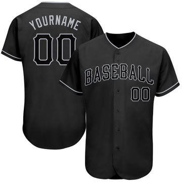 Custom Black Black-Gray Authentic Baseball Jersey