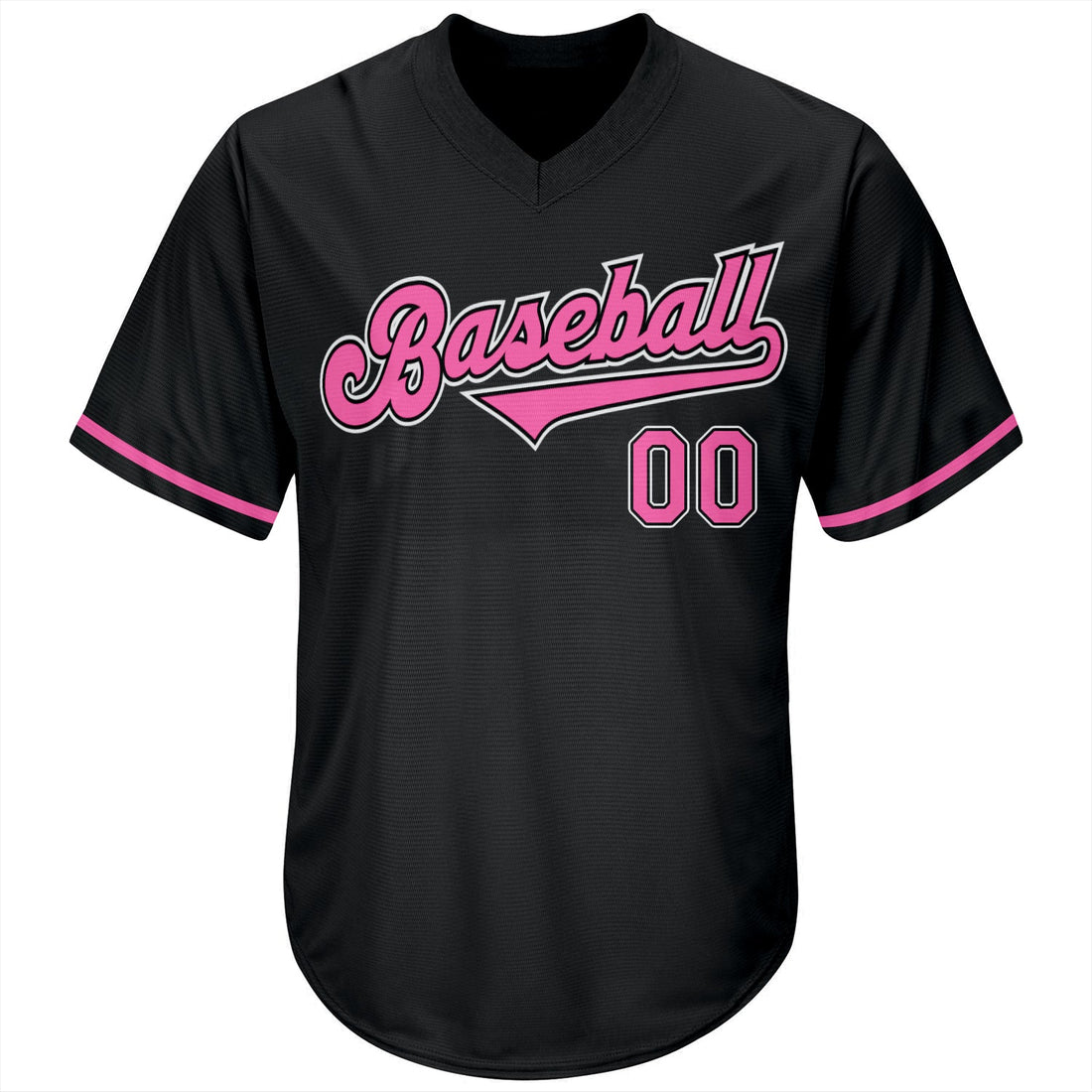 Custom Black Pink-White Authentic Throwback Rib-Knit Baseball Jersey Shirt