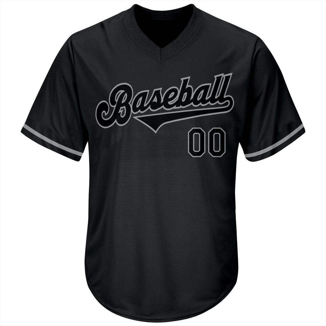 Custom Black Black-Gray Authentic Throwback Rib-Knit Baseball Jersey Shirt