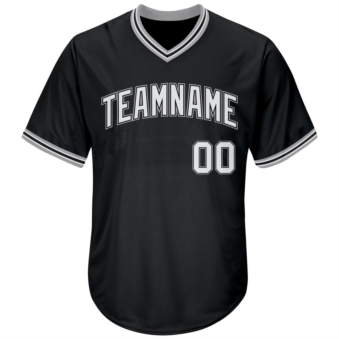 Custom Black White-Gray Authentic Throwback Rib-Knit Baseball Jersey Shirt