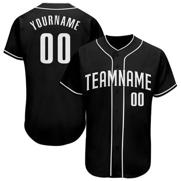 Custom Black White Authentic Baseball Jersey