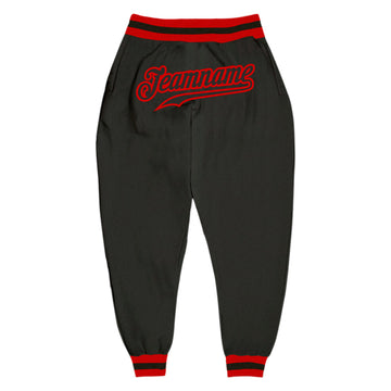 Custom Black Black-Red Sports Pants