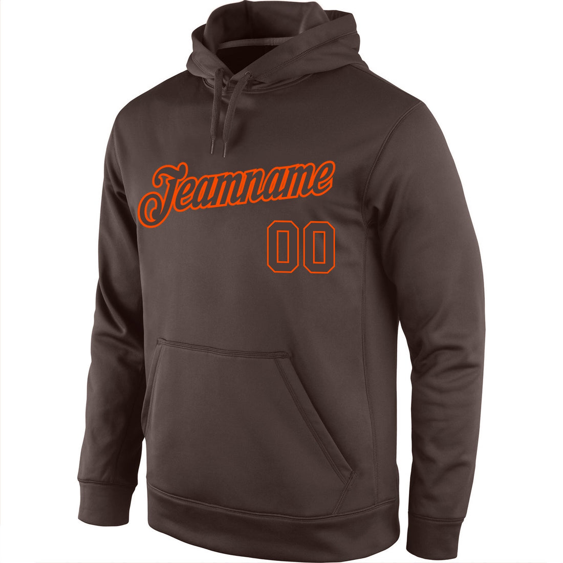 Custom Stitched Brown Brown-Orange Sports Pullover Sweatshirt Hoodie