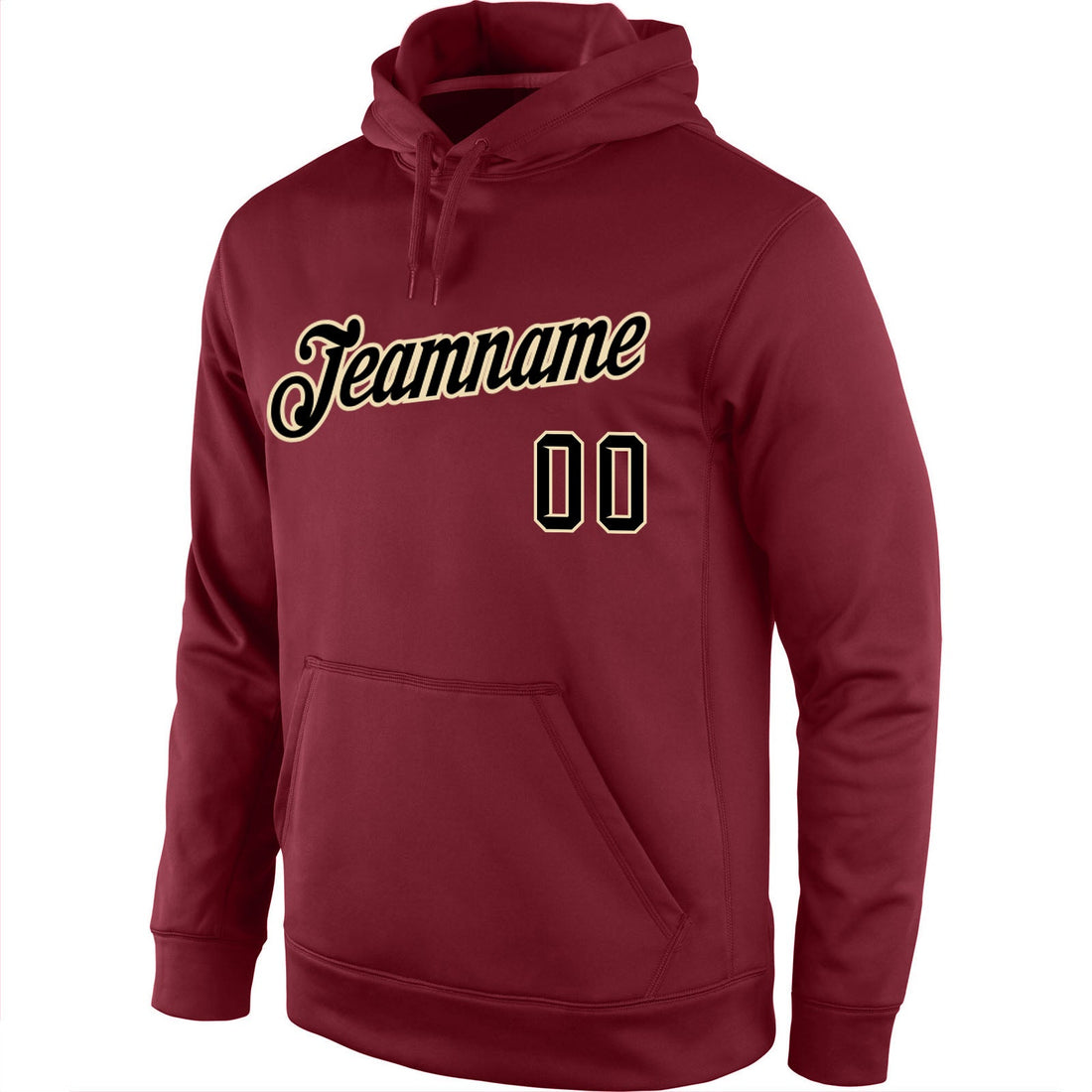 Custom Stitched Burgundy Black-Cream Sports Pullover Sweatshirt Hoodie