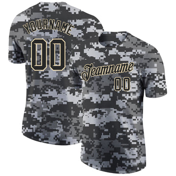 Custom Camo Black-Cream Performance Salute To Service T-Shirt