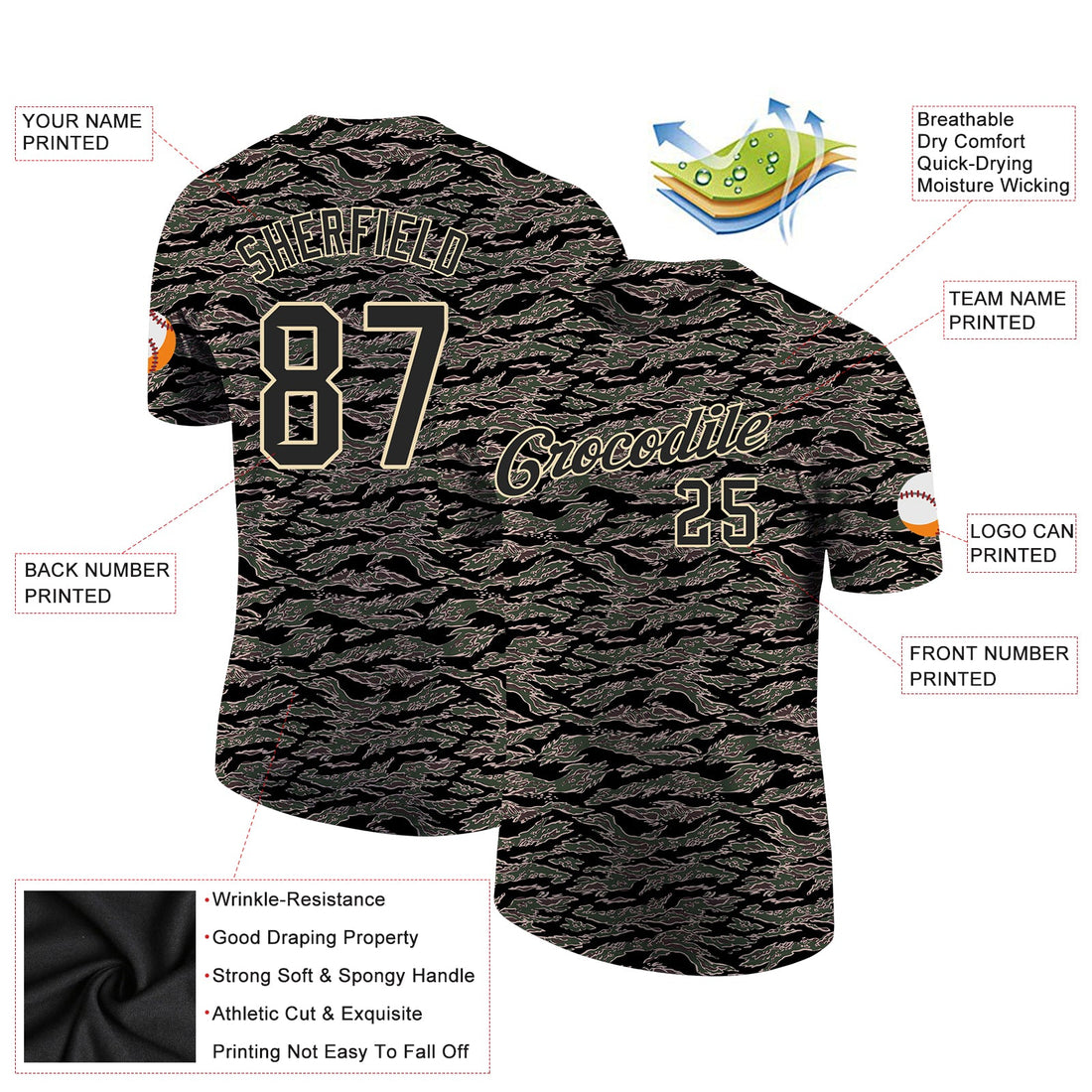 Custom Camo Black-Cream Performance Salute To Service T-Shirt