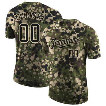 Custom Camo Black-Cream Performance Salute To Service T-Shirt