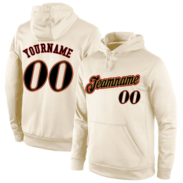 Custom Stitched Cream Black-Old Gold Sports Pullover Sweatshirt Hoodie