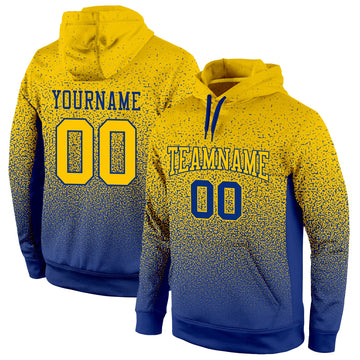 Custom Stitched Royal Gold Fade Fashion Sports Pullover Sweatshirt Hoodie