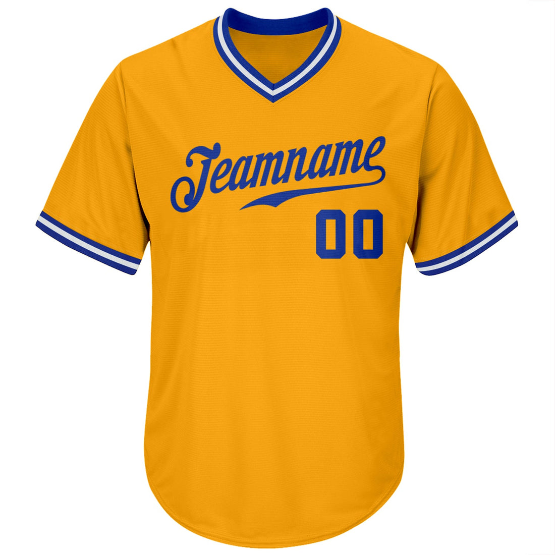 Custom Gold Royal-White Authentic Throwback Rib-Knit Baseball Jersey Shirt