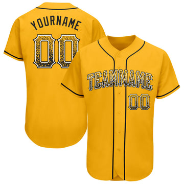 Custom Gold Black-White Authentic Drift Fashion Baseball Jersey