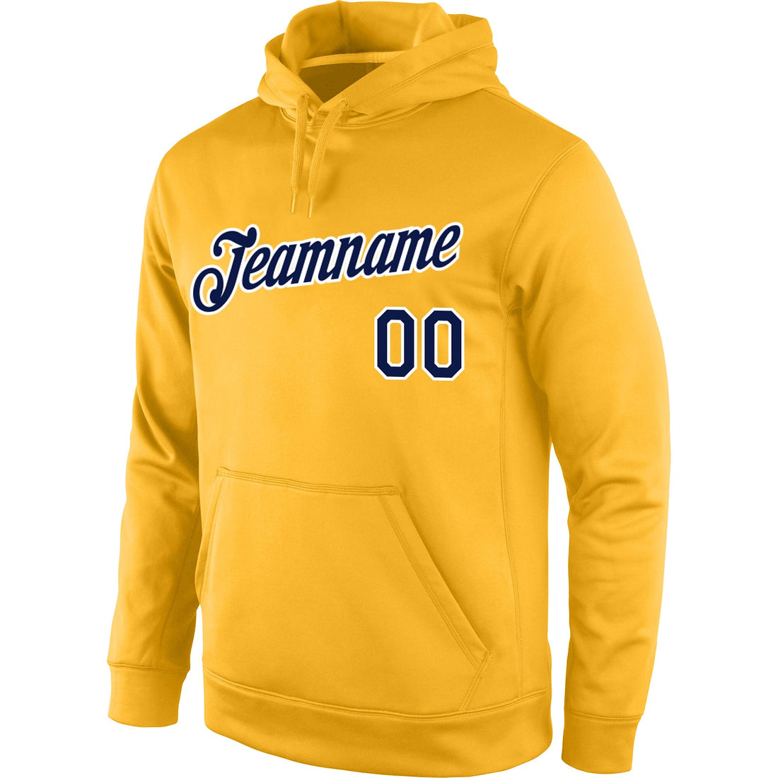 Custom Stitched Gold Navy-White Sports Pullover Sweatshirt Hoodie