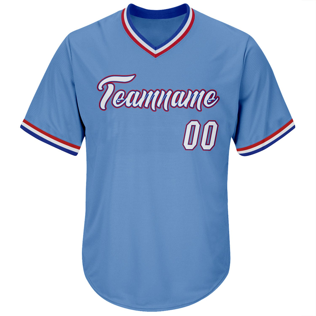 Custom Light Blue White-Royal Authentic Throwback Rib-Knit Baseball Jersey Shirt