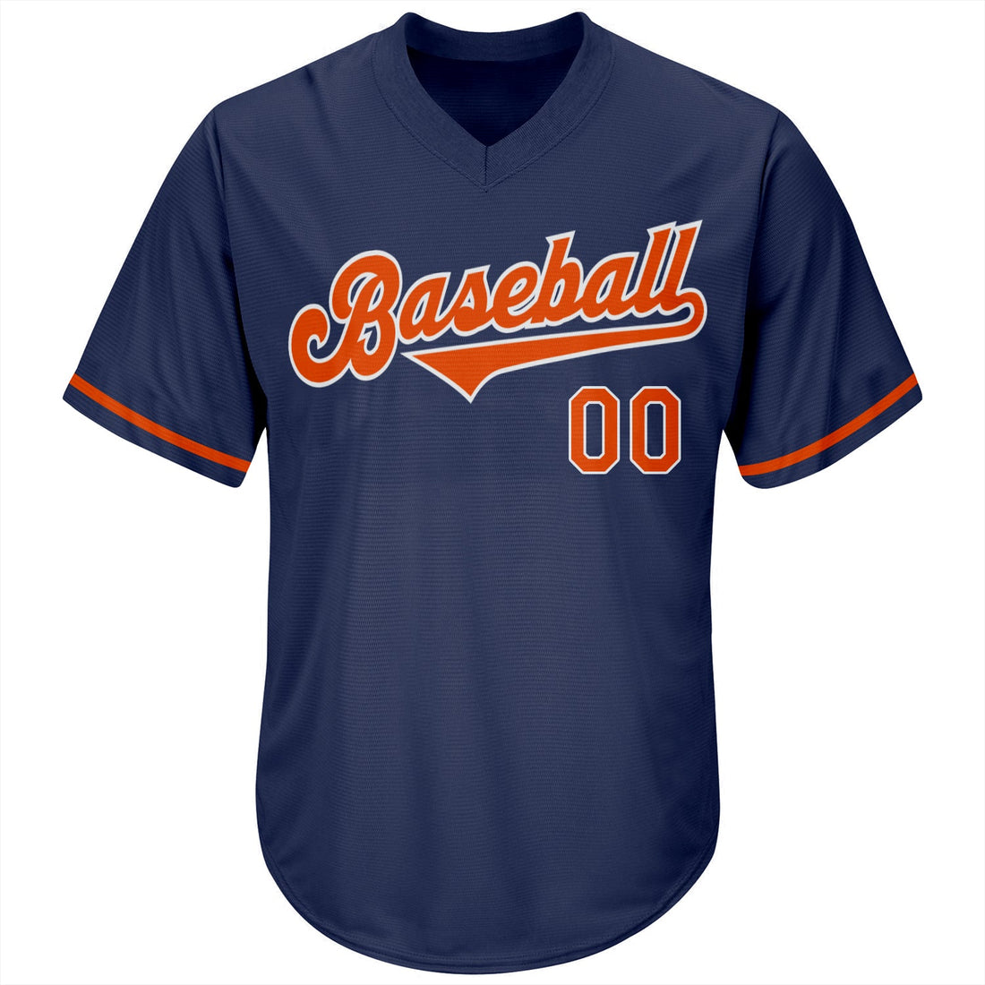 Custom Navy Orange-White Authentic Throwback Rib-Knit Baseball Jersey Shirt