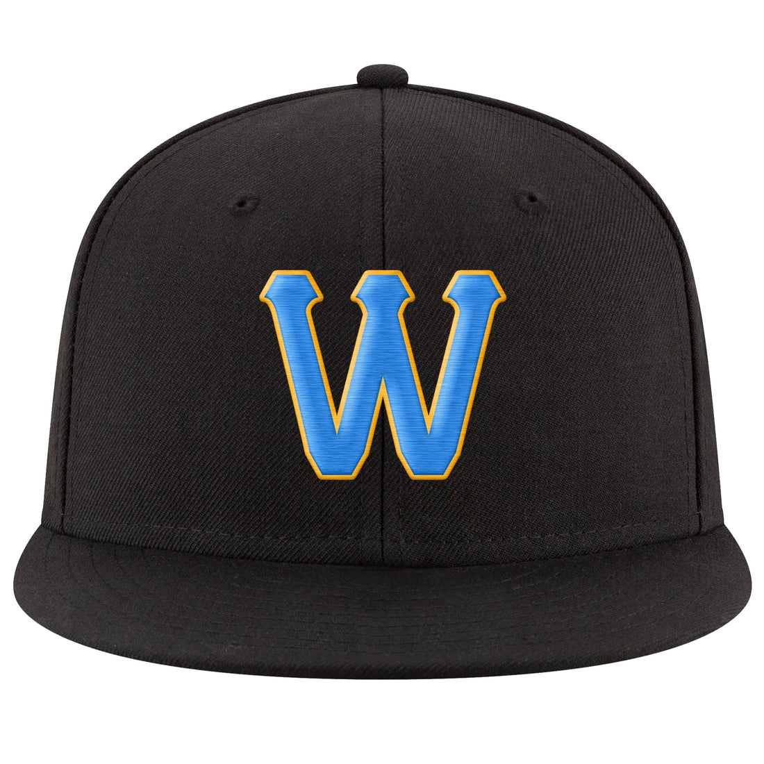 Custom Navy Powder Blue-Gold Stitched Adjustable Snapback Hat