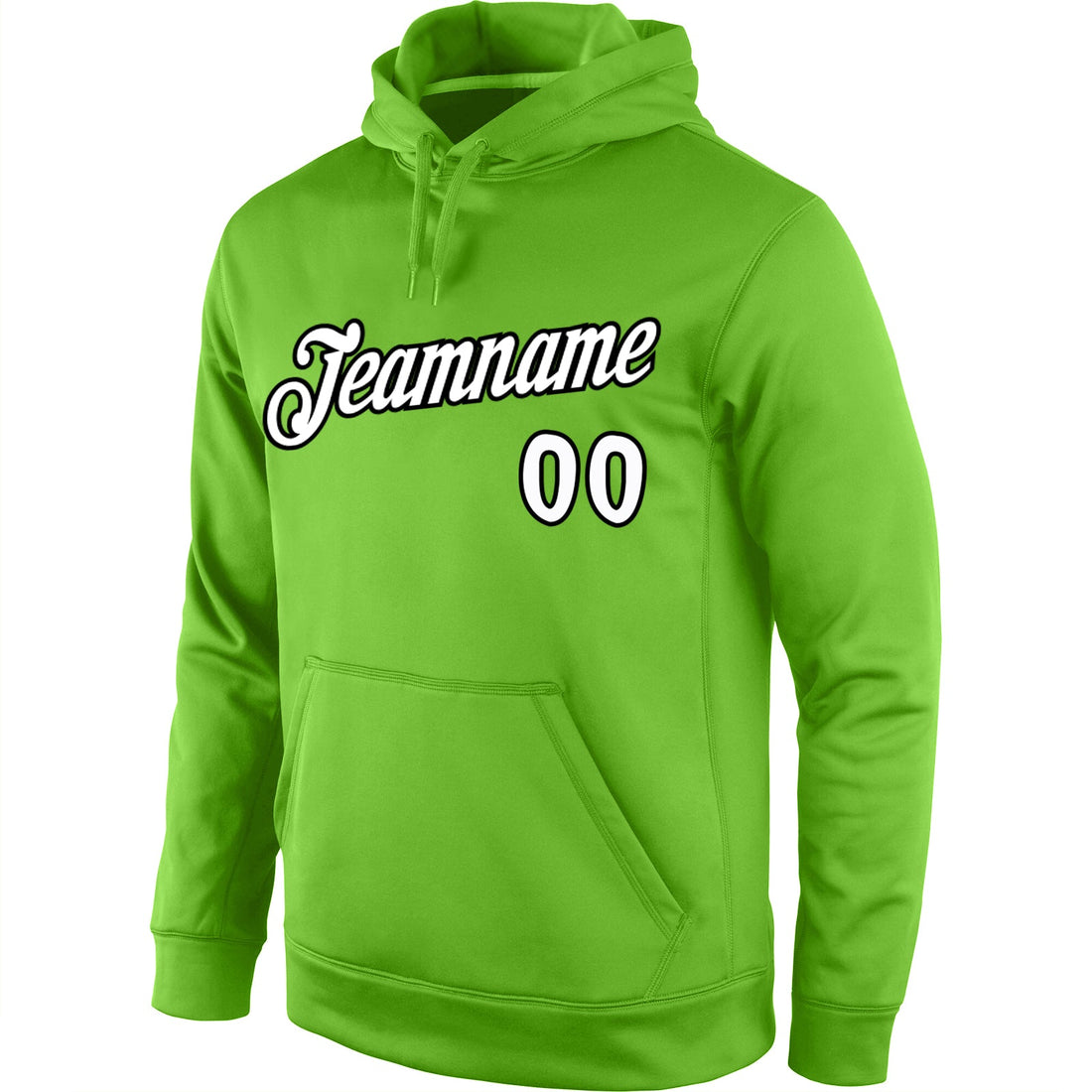 Custom Stitched Neon Green White-Black Sports Pullover Sweatshirt Hoodie