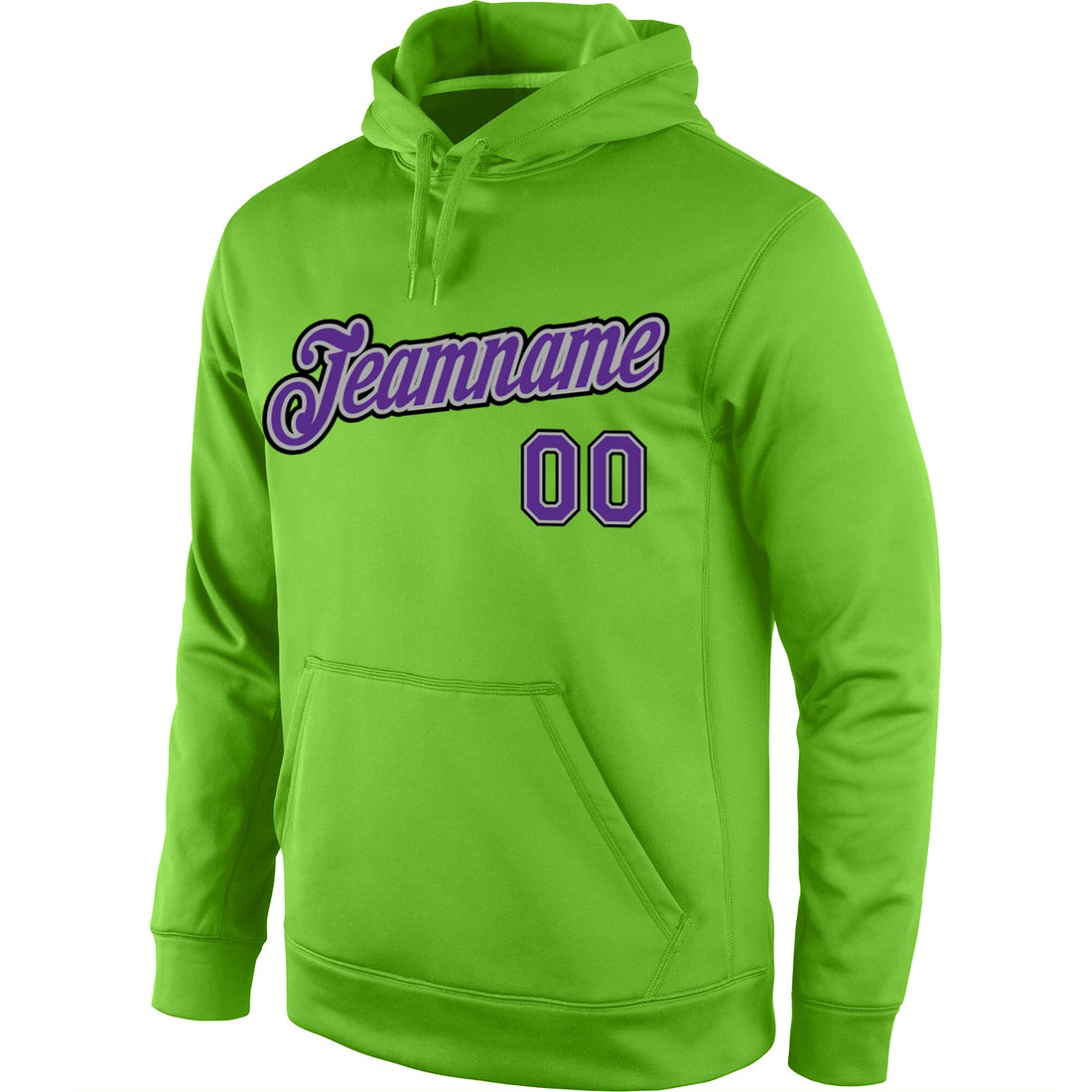 Custom Stitched Neon Green Purple-Gray Sports Pullover Sweatshirt Hoodie