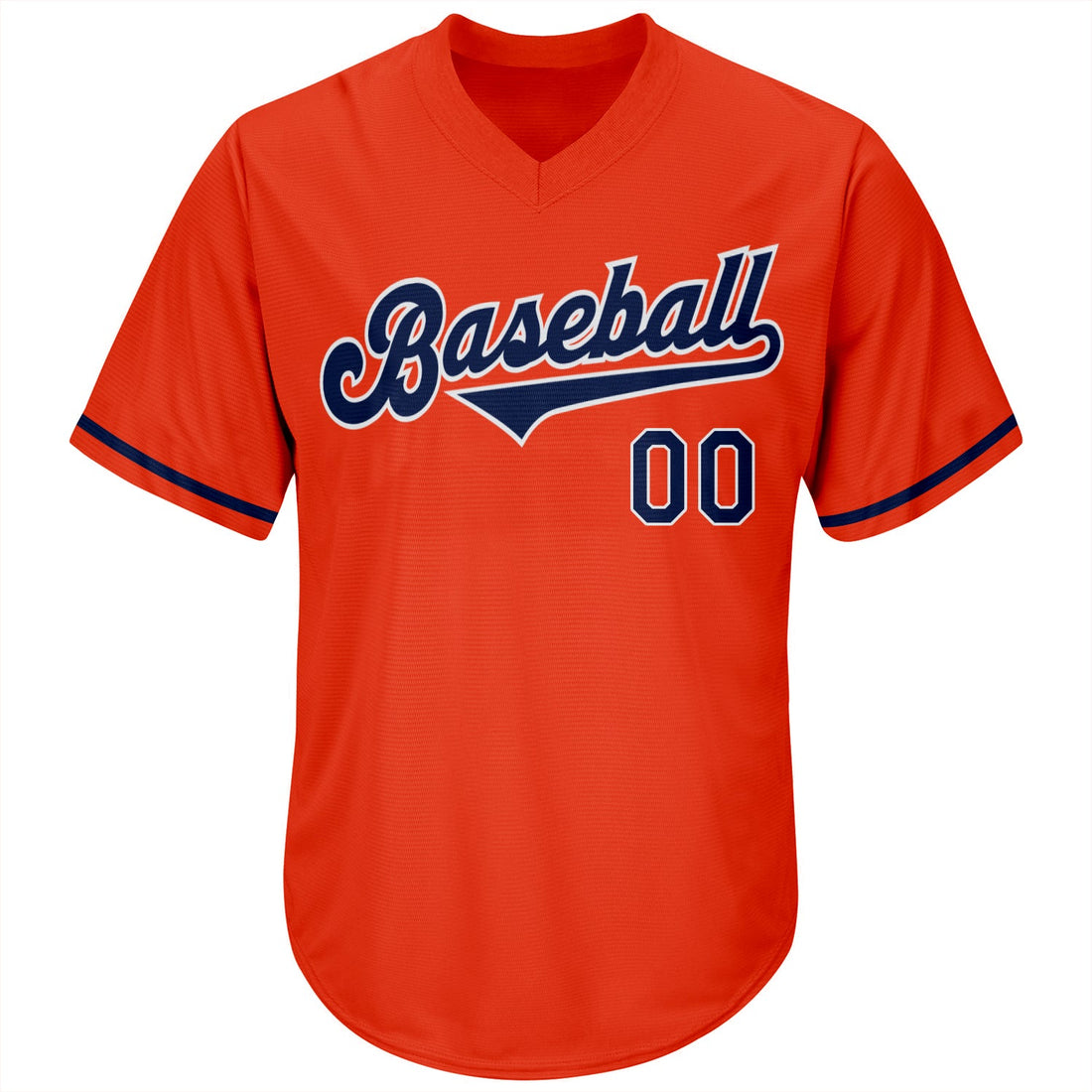 Custom Orange Navy-White Authentic Throwback Rib-Knit Baseball Jersey Shirt