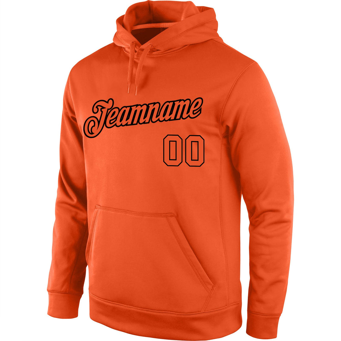 Custom Stitched Orange Orange-Black Sports Pullover Sweatshirt Hoodie