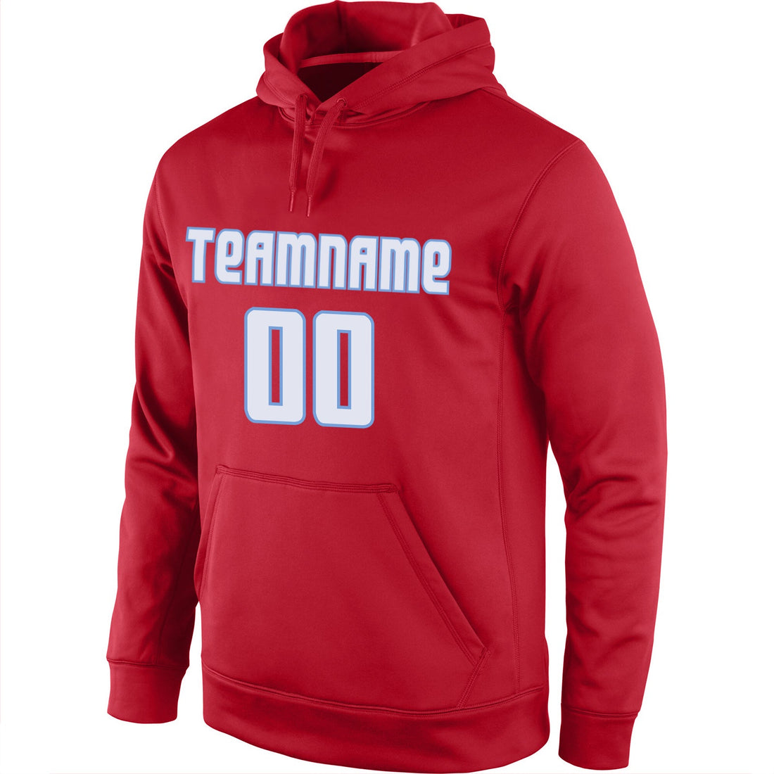 Custom Stitched Red White-Light Blue Sports Pullover Sweatshirt Hoodie