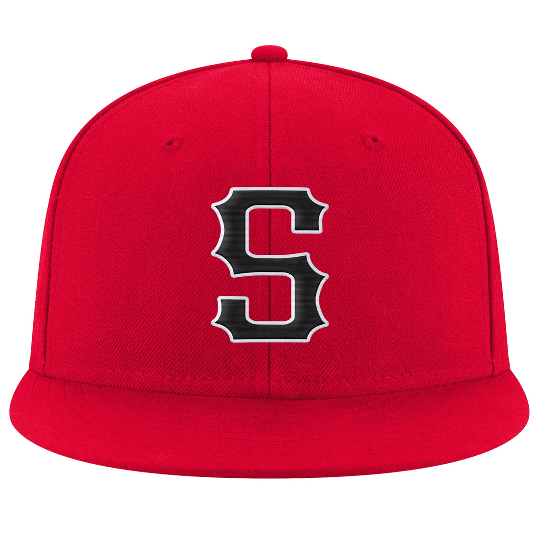 Custom Red Black-White Stitched Adjustable Snapback Hat