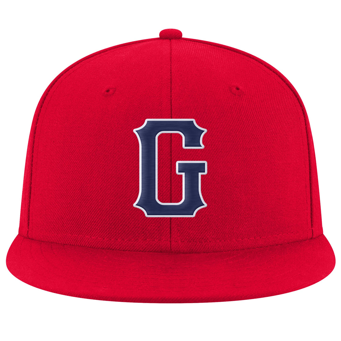 Custom Red Navy-White Stitched Adjustable Snapback Hat