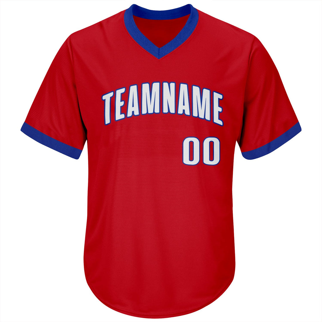 Custom Red White-Royal Authentic Throwback Rib-Knit Baseball Jersey Shirt