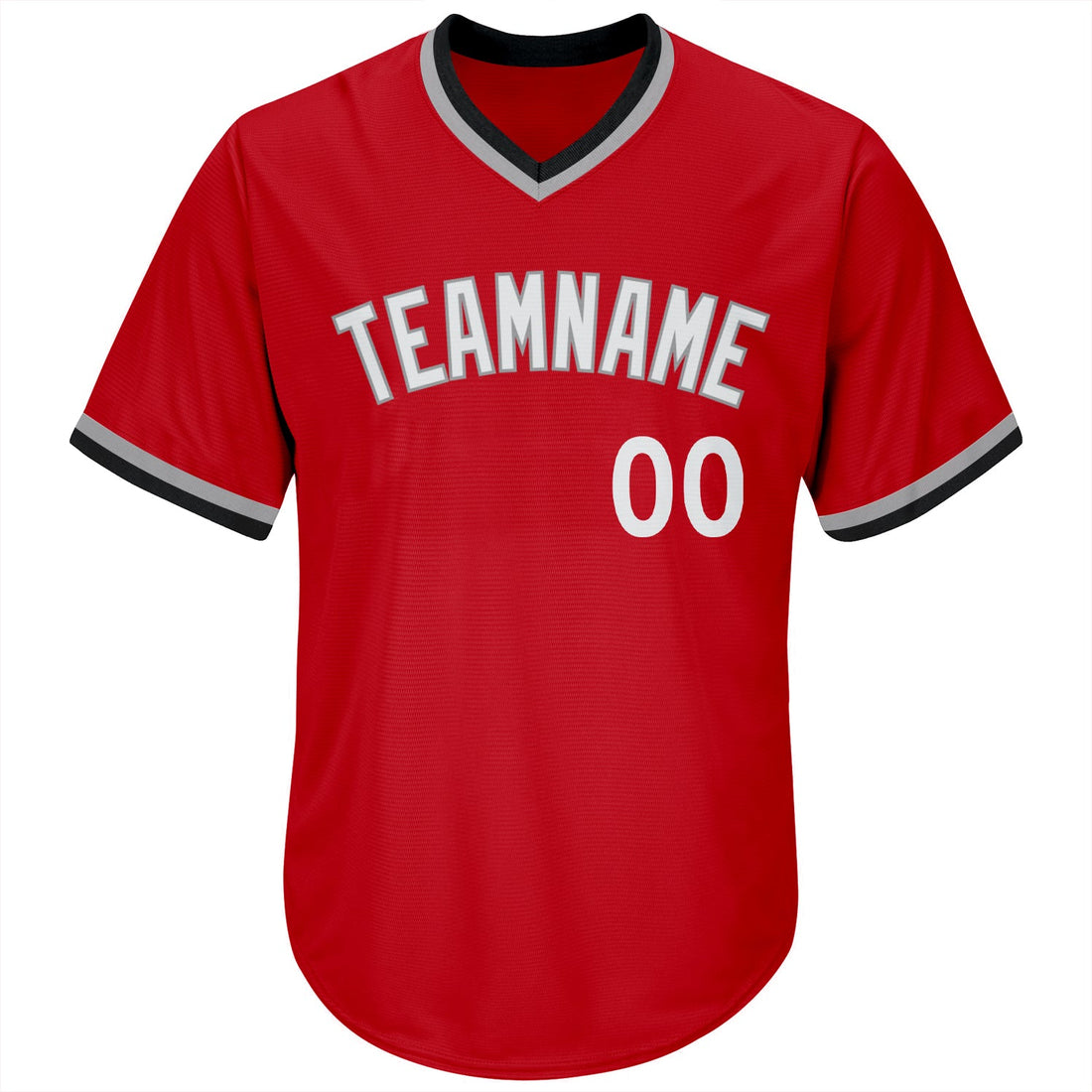 Custom Red White-Navy Authentic Throwback Rib-Knit Baseball Jersey Shirt