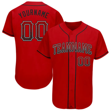 Custom Red Black-Gray Authentic Drift Fashion Baseball Jersey