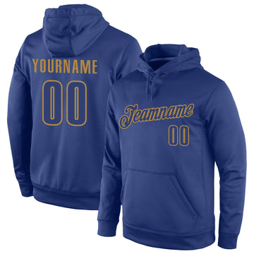 Custom Stitched Royal Royal-Old Gold Sports Pullover Sweatshirt Hoodie