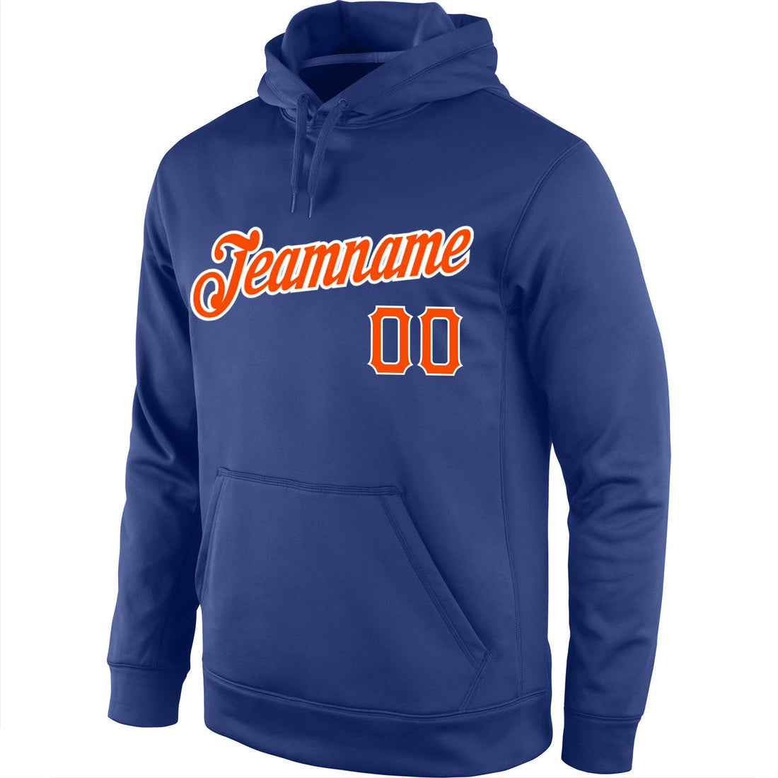 Custom Stitched Royal Orange-White Sports Pullover Sweatshirt Hoodie