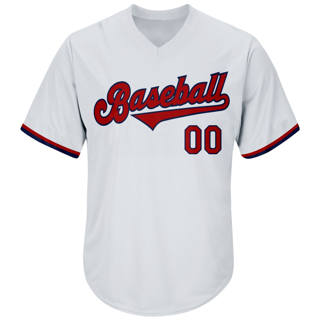 Custom White Red-Navy Authentic Throwback Rib-Knit Baseball Jersey Shirt